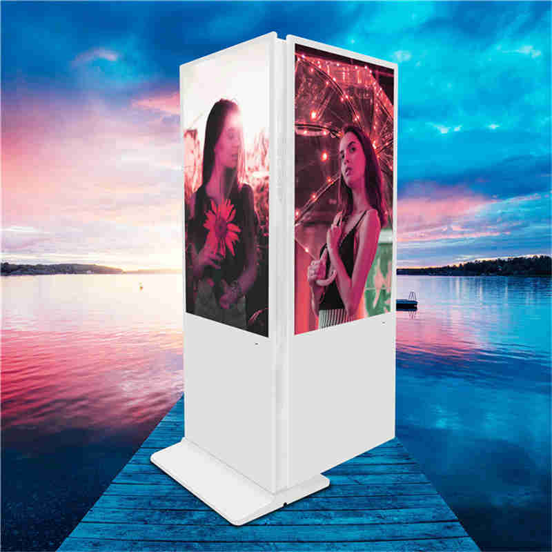 43palcová podlaha Uptanding Double Sided Digital Signage kiosk Advertising Player Billboard for shopping Mall, chain store and bank lobby